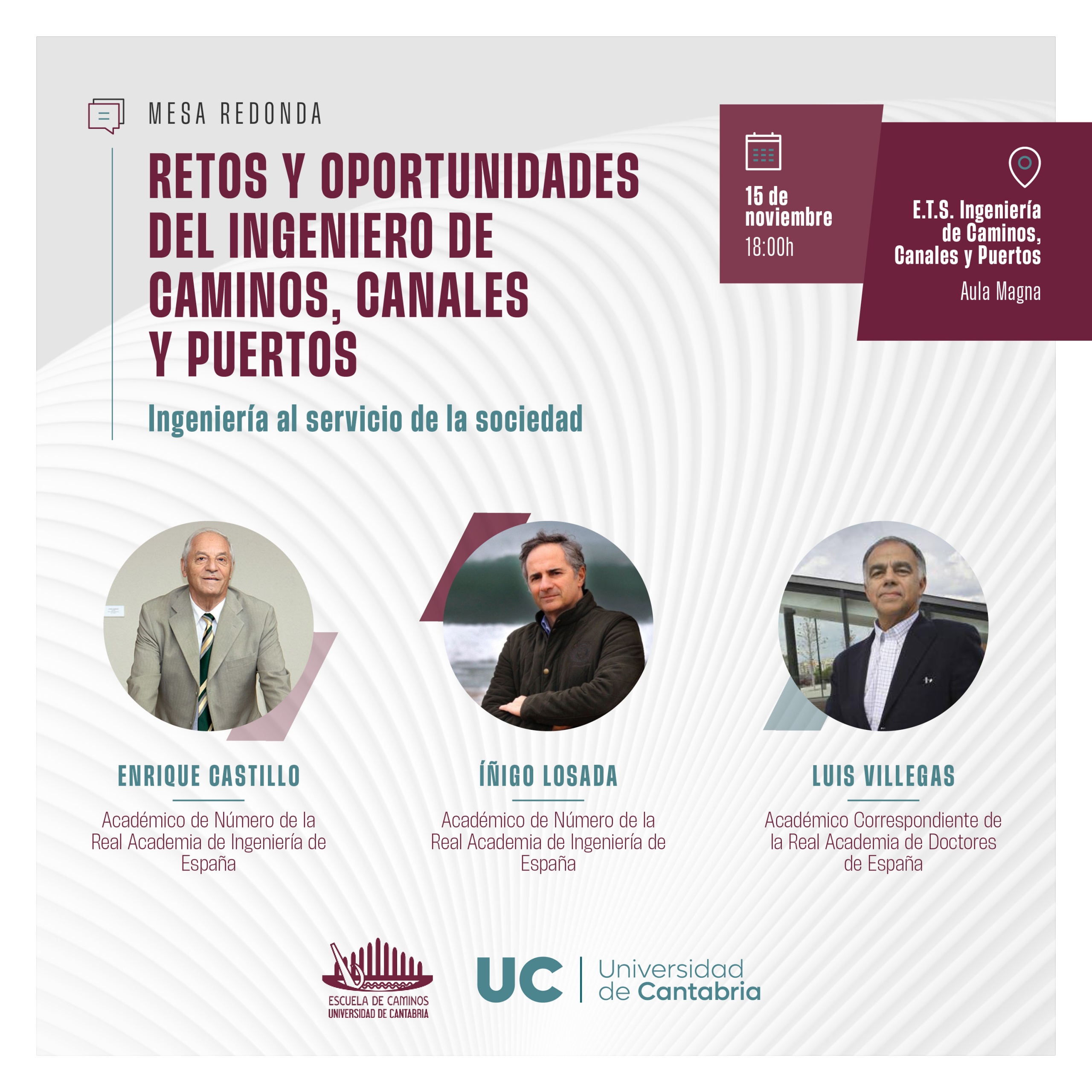 Mesa redonda: 'Retos y oportunidades del ingeniero de caminos, canales y puertos'